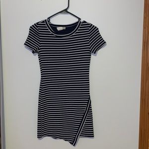 navy stripe tight t shirt dress